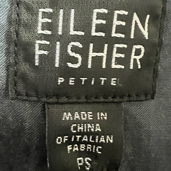 Eileen Fischer Gun Metal Satin Metallic Long Sleeve Duster SZ Petite SM - Picture 5 of 7